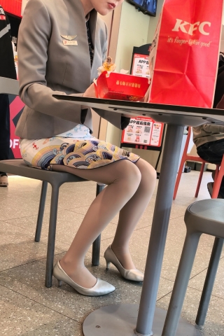 【HU】4K超清拍摄海航乘务员厚灰丝袜