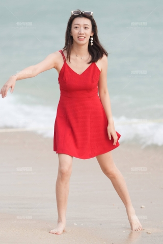 海南站-相当有韵味的红裙轻熟112P