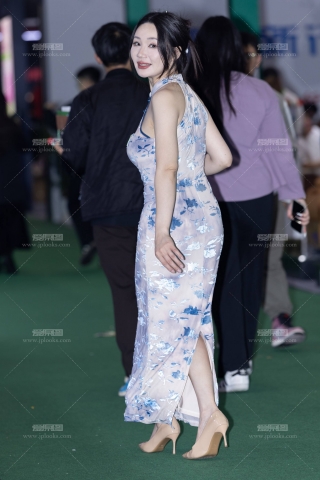 LB275-89P 杭州台球展-前凸后翘的旗袍少妇