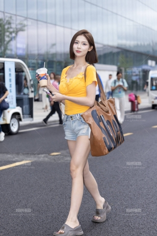 LB196-41P 成都车展-百万网红车模依依酱下班拍美腿