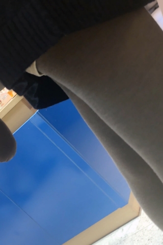 蹲姿肉腿女大生+灰棉袜细长腿女子ghsh1154