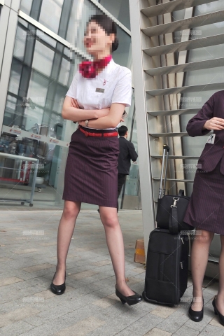 4K视频偶遇上海航空空姐咖啡丝质感高级