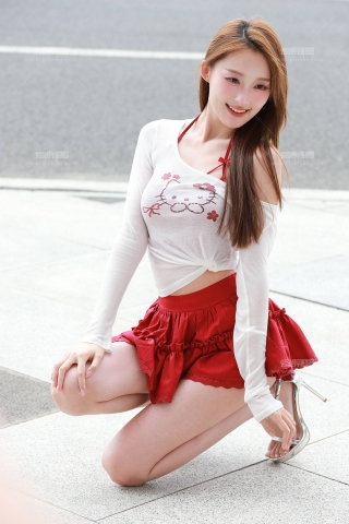 红色蛋糕裙网红-小桂圆【套图➕视频】