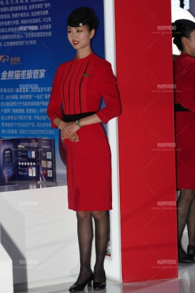 25空姐展会-西博会的川航火辣空姐黑丝质感足-1