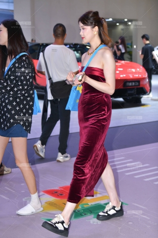 枣红色开叉裙 250603-38