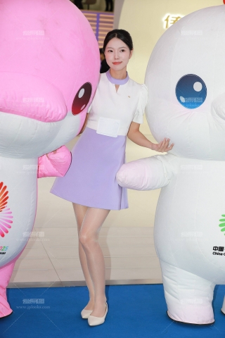 肉丝紫色A字裙礼仪